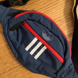 Adidas Navy Blue and Red Waist Bag Fanny Pack